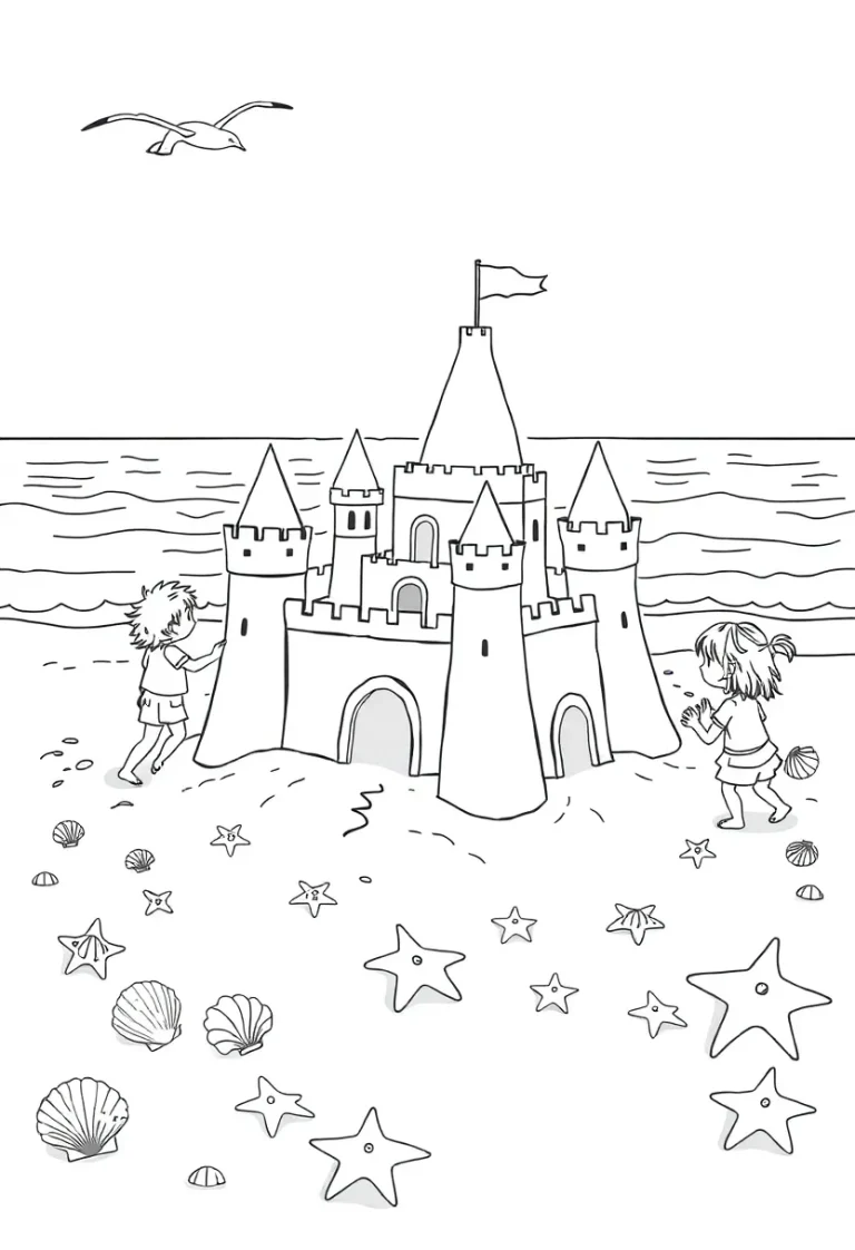 beach coloring pages