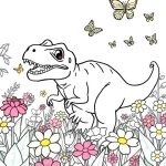 T rex dinosaur coloring pages