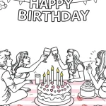 Happy birthday coloring pages