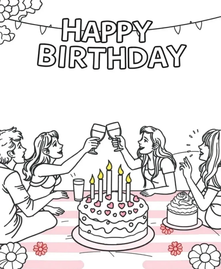 happy birthday coloring pages