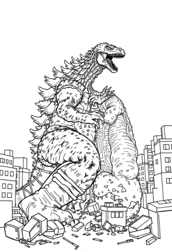 godzilla coloring book