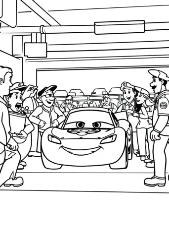 lightning mcqueen coloring page​