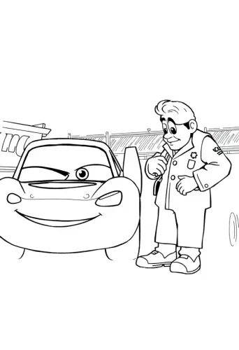 lightning mcqueen coloring page​