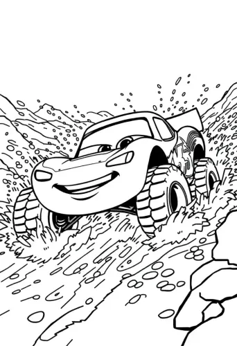 lightning mcqueen coloring page​