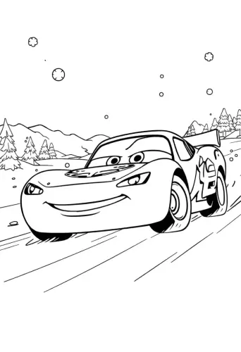 lightning mcqueen coloring page​