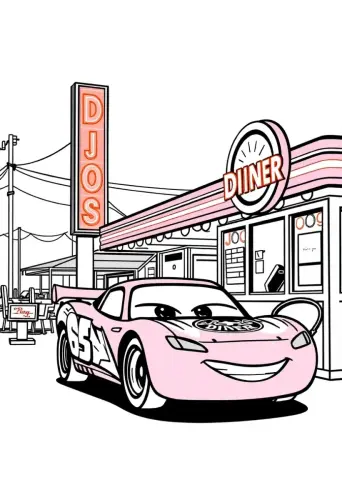 lightning mcqueen coloring page​