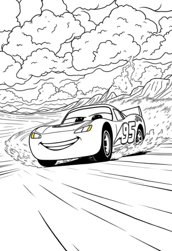 lightning mcqueen coloring page​