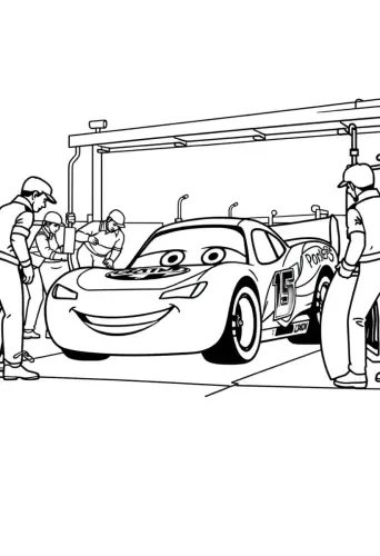 lightning mcqueen coloring page​