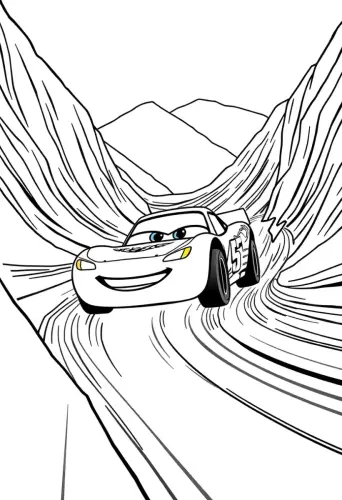 lightning mcqueen coloring page​