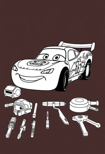 lightning mcqueen coloring page​