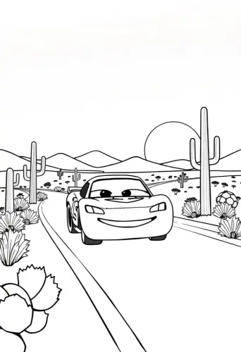 lightning mcqueen coloring page​