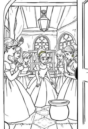 cinderella coloring pages