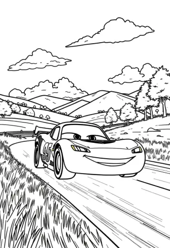 lightning mcqueen coloring page​