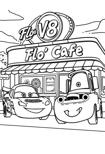 lightning mcqueen coloring page​