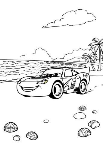 lightning mcqueen coloring page​