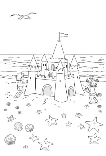 beach coloring pages