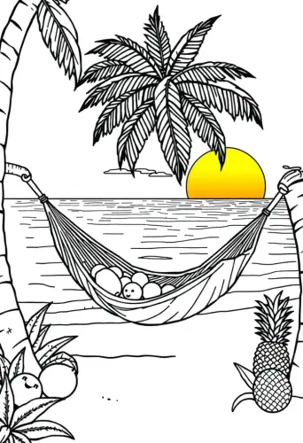 beach coloring pages