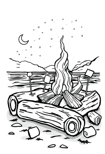 beach coloring pages