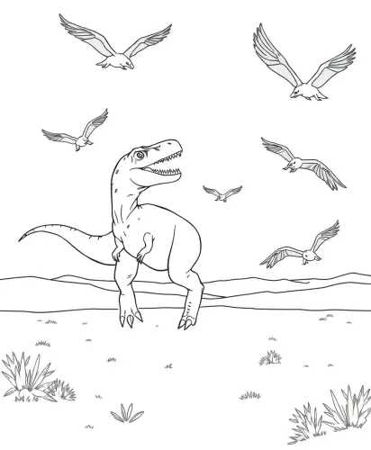 t rex dinosaur coloring pages