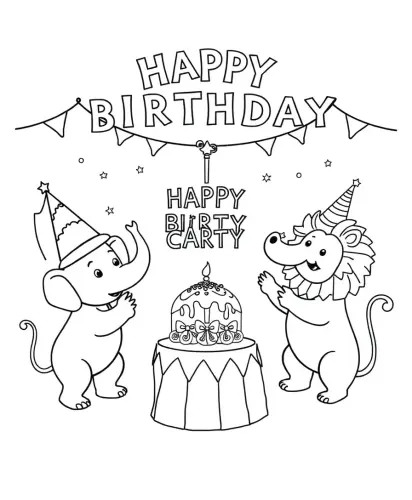 happy birthday coloring pages