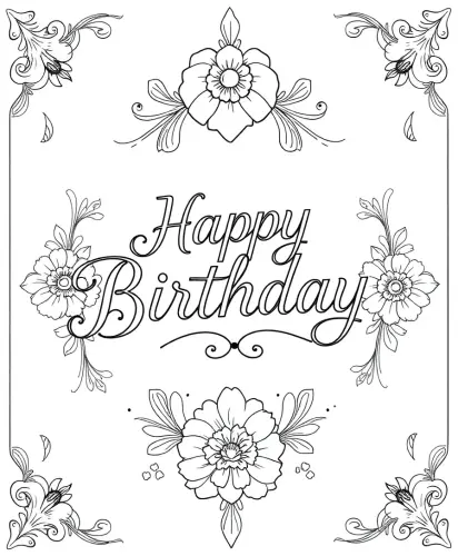 happy birthday coloring pages