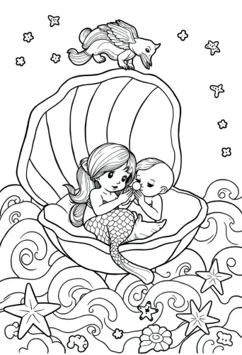 mermaid coloring pages