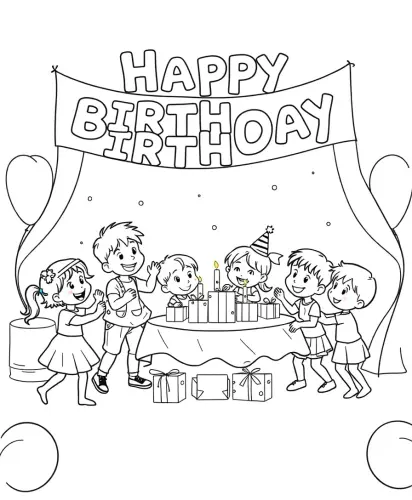 happy birthday coloring pages