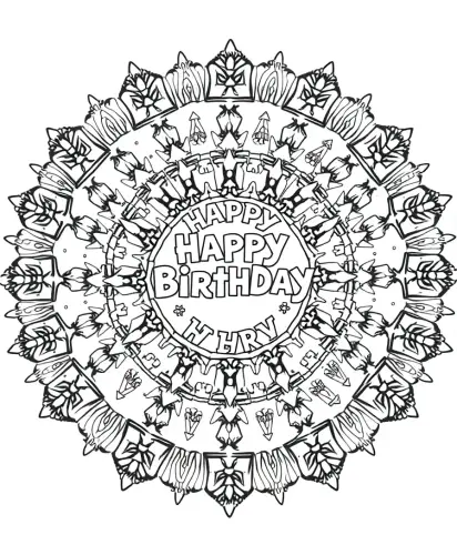 happy birthday coloring pages