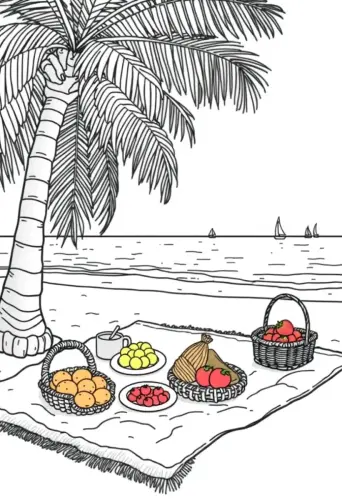 beach coloring pages