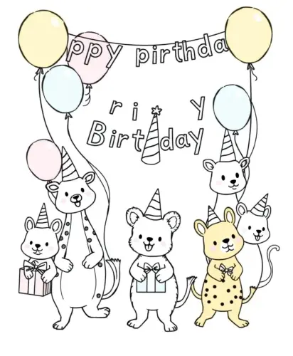 happy birthday coloring pages