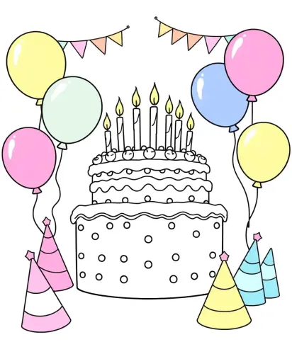 happy birthday coloring pages