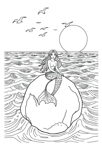 mermaid coloring pages