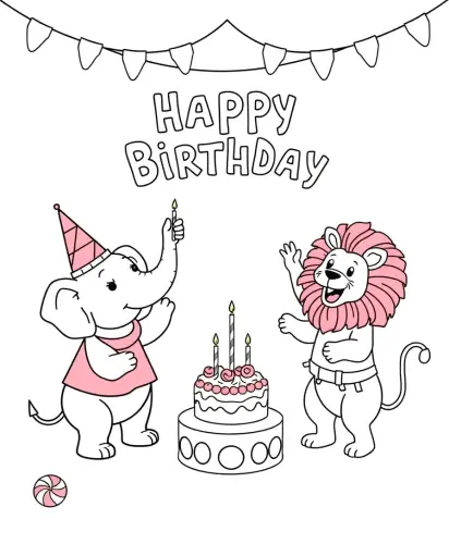 happy birthday coloring pages