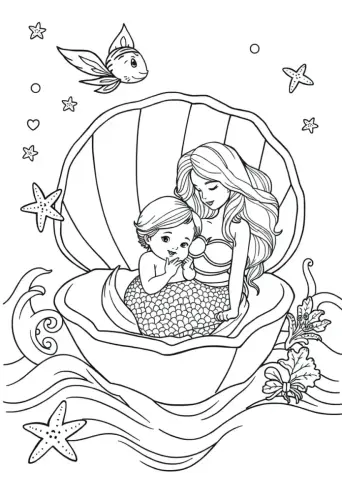 mermaid coloring pages