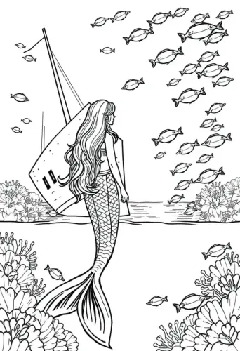 mermaid coloring pages