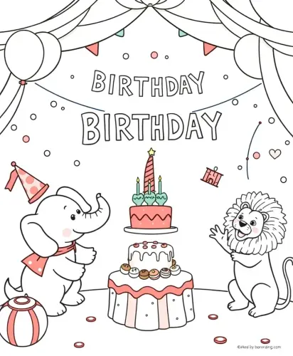 happy birthday coloring pages