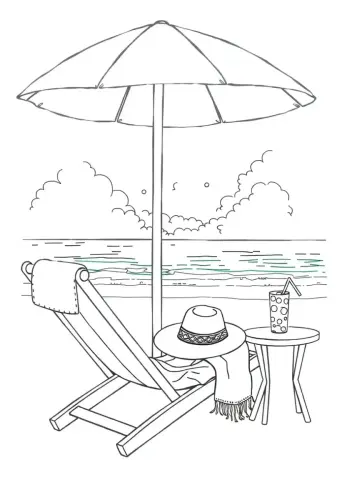 beach coloring pages