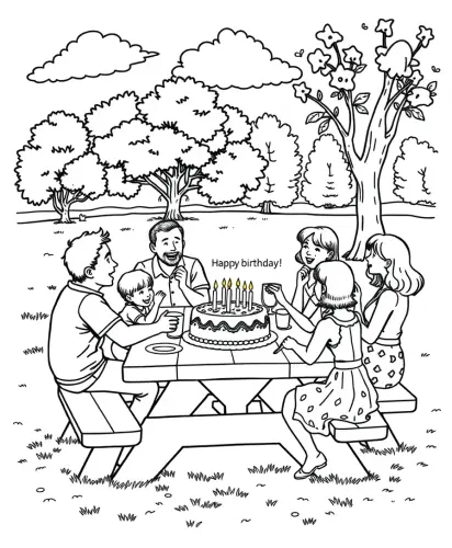 happy birthday coloring pages