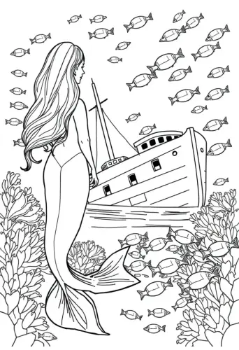 mermaid coloring pages