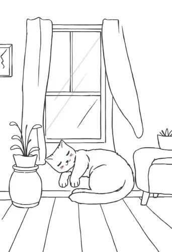 cat coloring page