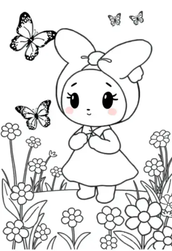 my melody coloring page​