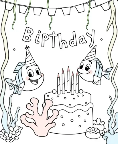 happy birthday coloring pages