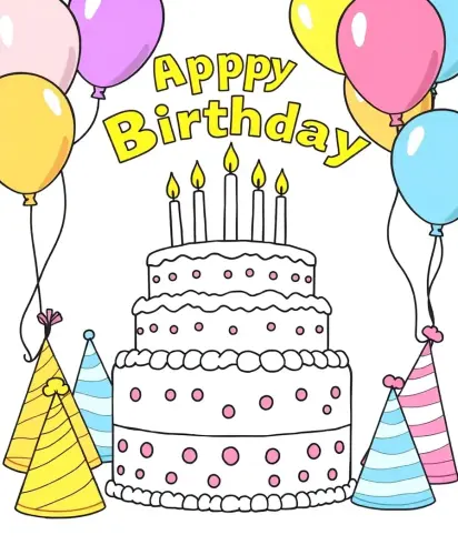 happy birthday coloring pages