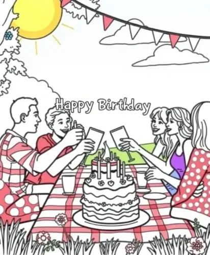 happy birthday coloring pages