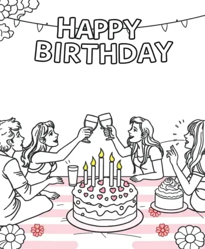 happy birthday coloring pages