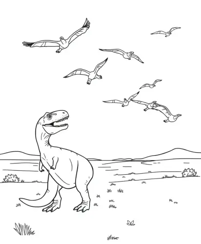 t rex dinosaur coloring pages