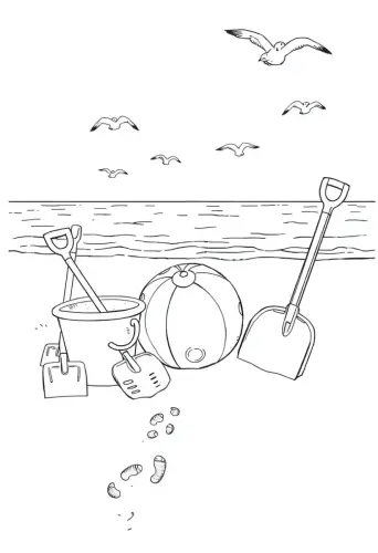 beach coloring pages