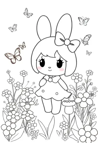 my melody coloring page​